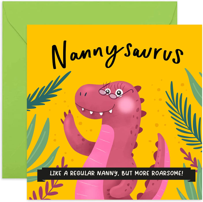 Old English Co. Dinosaur Brother Happy Birthday Card - Fun Brother Birthday Card for Bro | Cute Brothersaurus Card from Sibling, Sister, Brother | Blank Inside & Envelope Included (Brother)