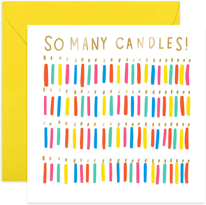 Old English Co. So Many Candles Birthday Wished Card - Stylish Fun Greetings for Men and Women | Joke Humour for Friends and Family | Blank Inside & Envelope Included