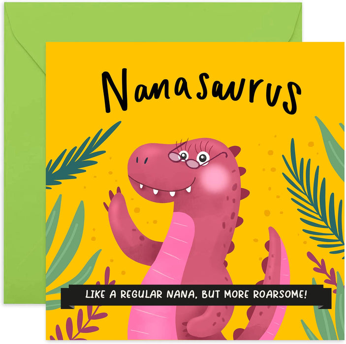 Old English Co. Dinosaur Brother Happy Birthday Card - Fun Brother Birthday Card for Bro | Cute Brothersaurus Card from Sibling, Sister, Brother | Blank Inside & Envelope Included (Brother)