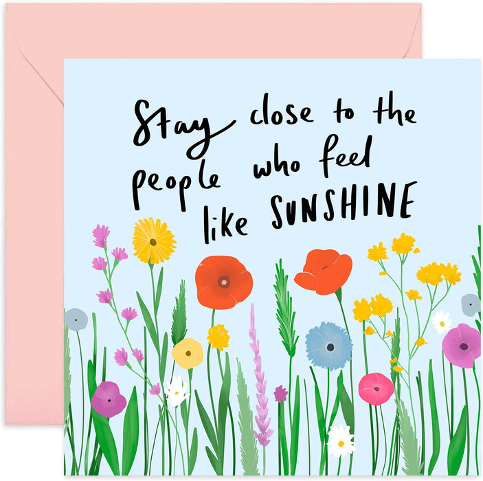 Old English Co. Friendship Sunshine Birthday Card - Cute Flower Female Card for Best Friend | Happy Floral Gift for Ladies, BFF, Her | Blank Inside & Envelope Included