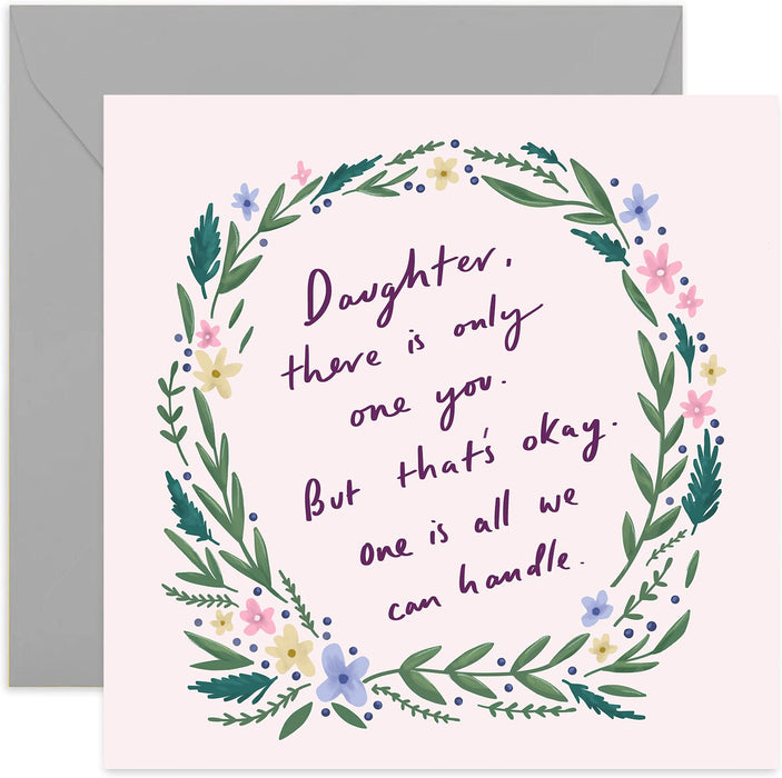 Old English Co. Funny Birthday Daughter Card - There is Only One You Joke Happy Birthday Card | Cute Just Because, Well Done, Congratulations Card For Her | Blank Inside & Envelope Included