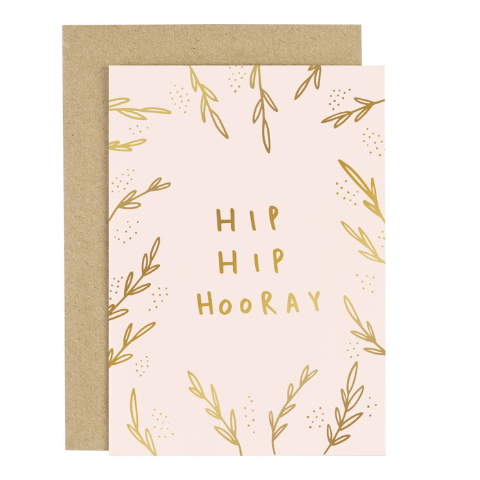 Hip Hip Hooray Blush Pink Greeting Card