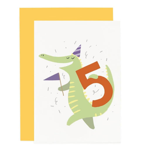 crocodiles 5th birthday card