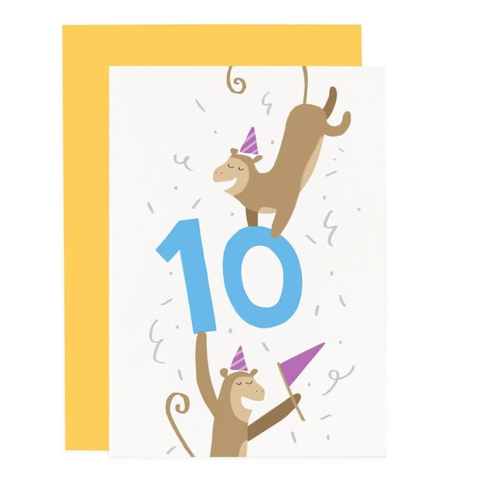 10th birthday monkey card