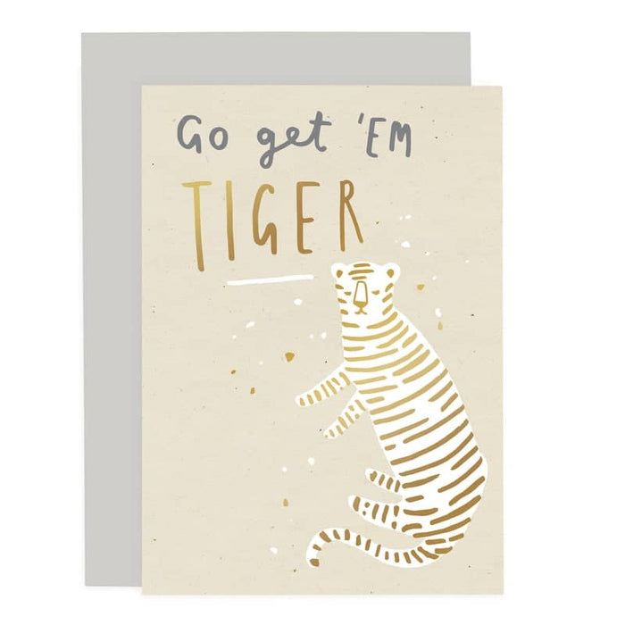 go get em tiger greeting card