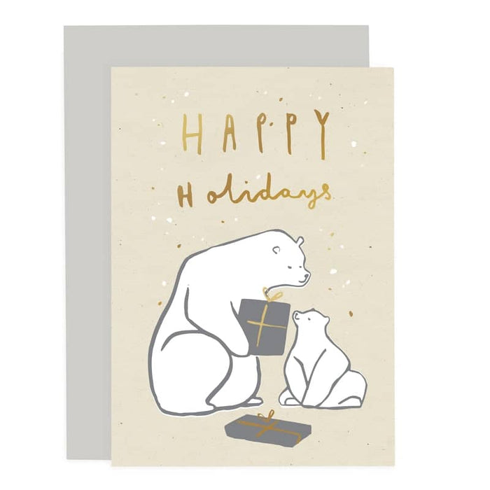 happy holidays polar bear card