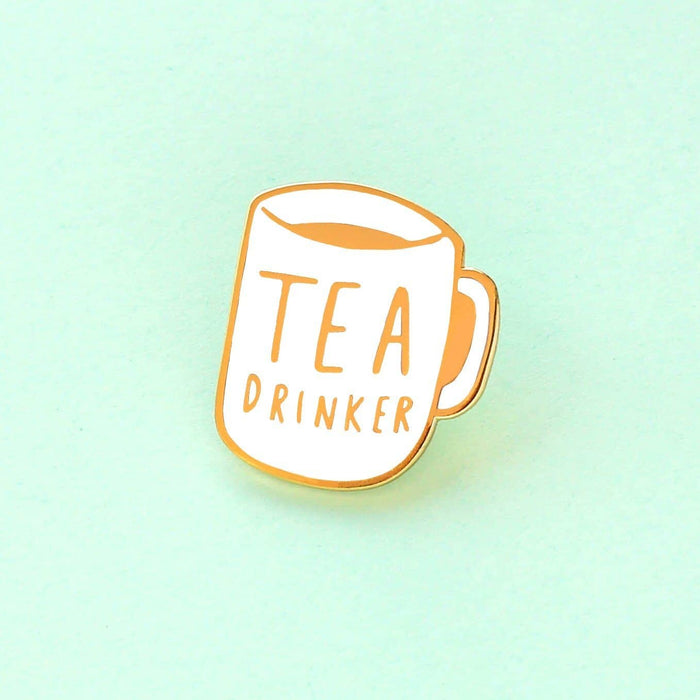 tea drinker enamel pin