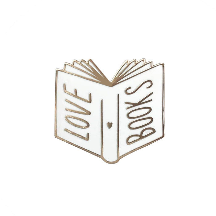 love books enamel pin