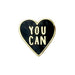 motivational heart enamel pin
