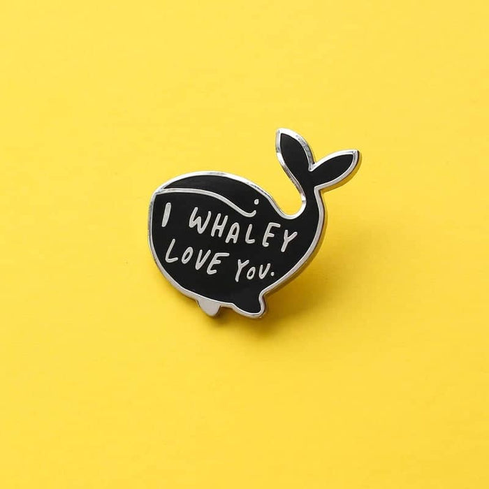 whale enamel pin