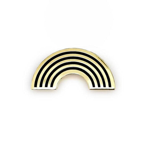 gold and black rainbow enamel pin