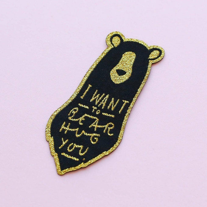 bear hug embroidered patch
