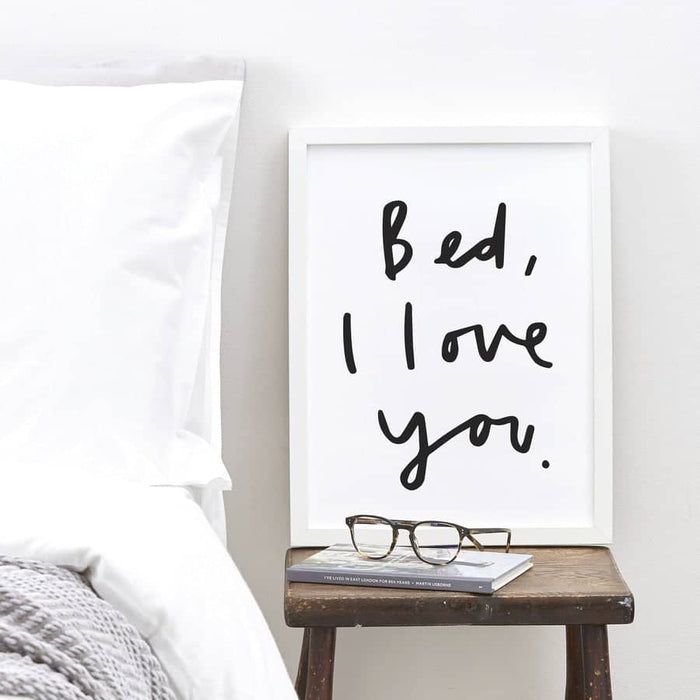 bed i love you print
