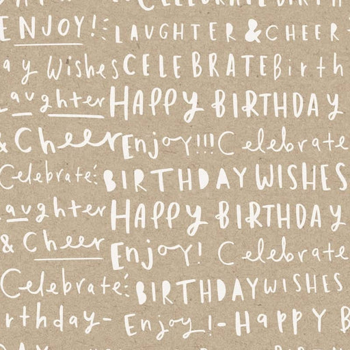 birthday words wrapping paper