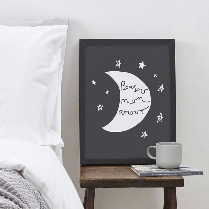 French moon and stars print