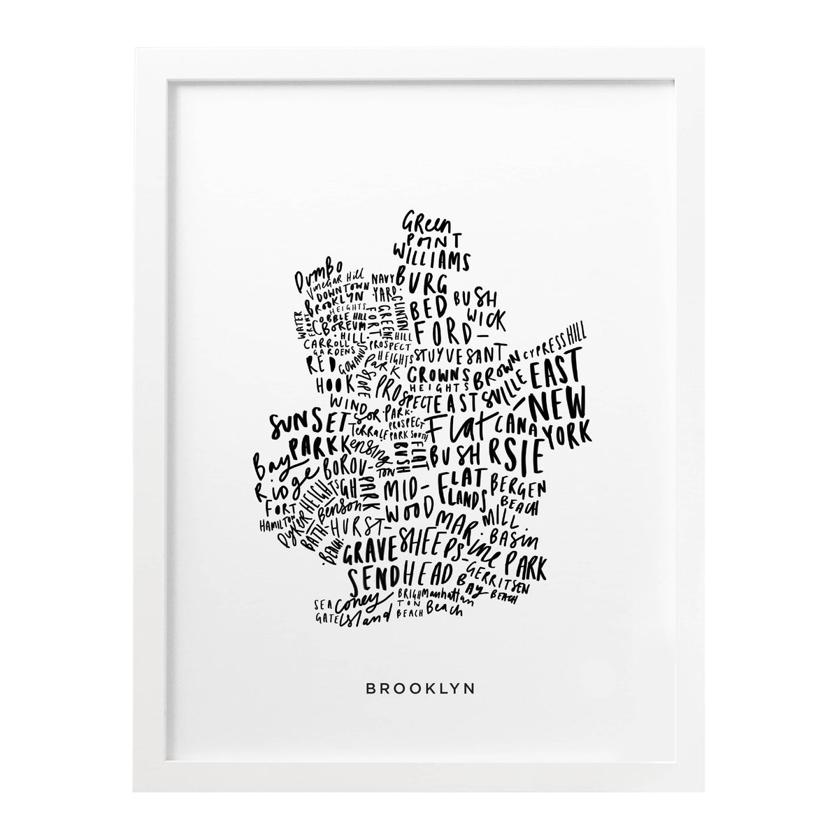 Brooklyn Map Print - City Neighbourhood Map Art Print — Old English Company