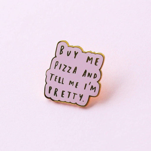 Buy Me Pizza Pink Enamel Pin