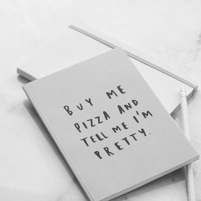 buy me pizza A5 kraft notebook