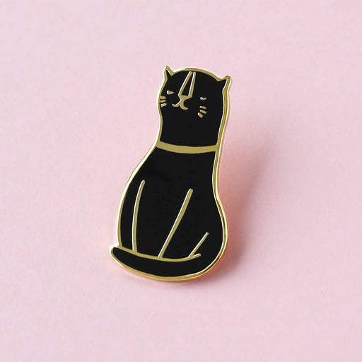 Cat shaped enamel pin