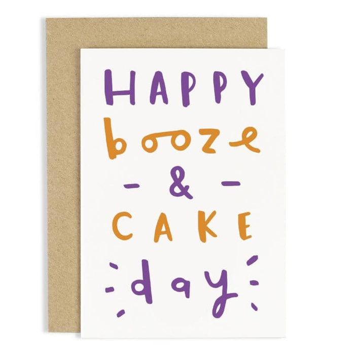 BOOZE AND CAKE BIRTHDAY CARD