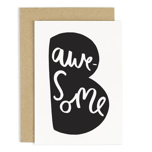 hand lettered be awesome card