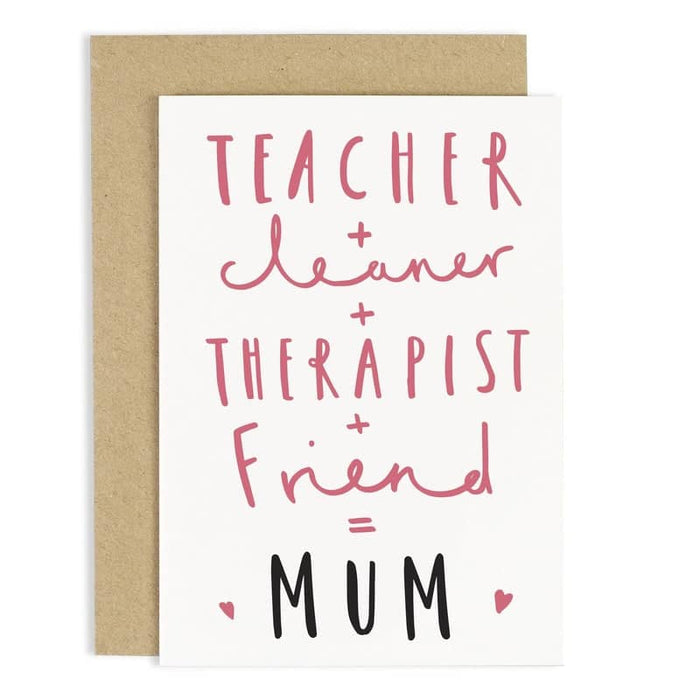 EQUALS MUM MOTHERS DAY CARD
