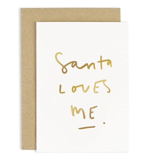 Santa Loves Me Christmas Card