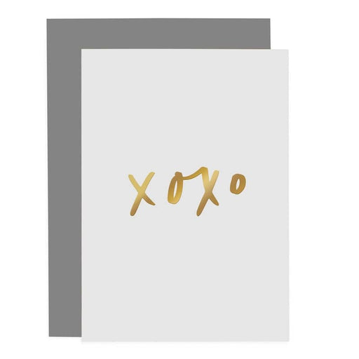 xoxo gold foil lettered card
