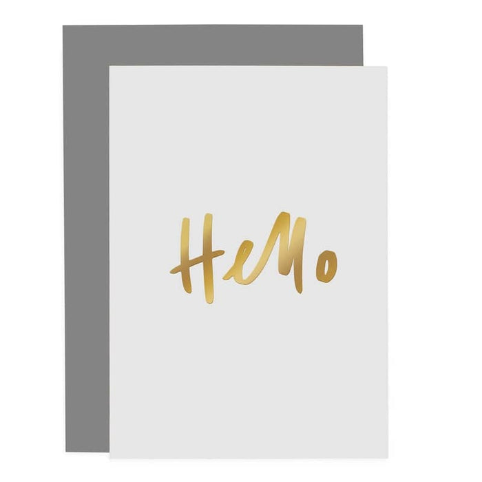gold foiled hello greeting card