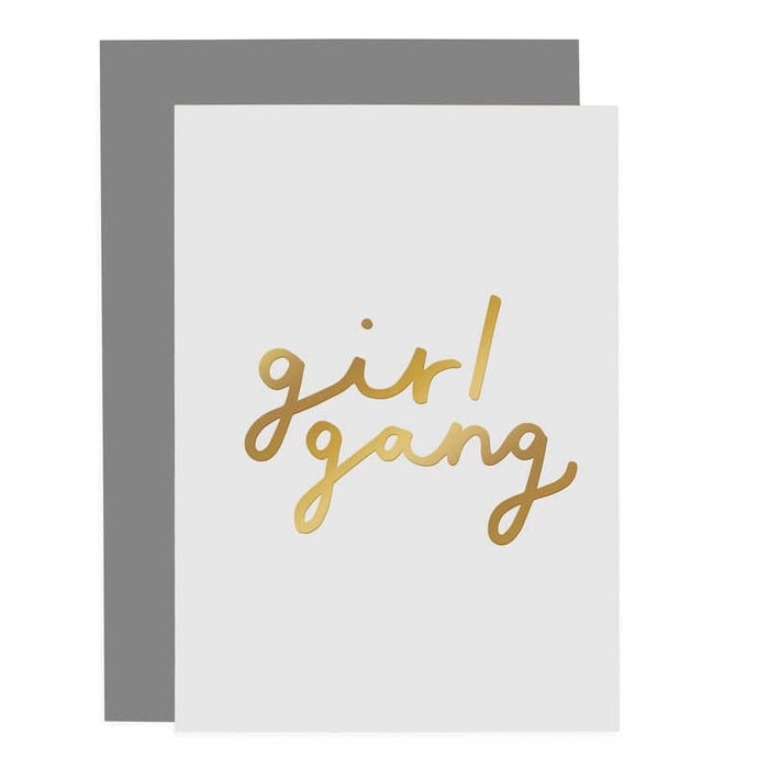 gold foil girl gang card