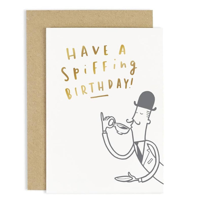 spiffing hand lettered birthday card