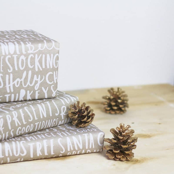 Christmas typography wrapping paper