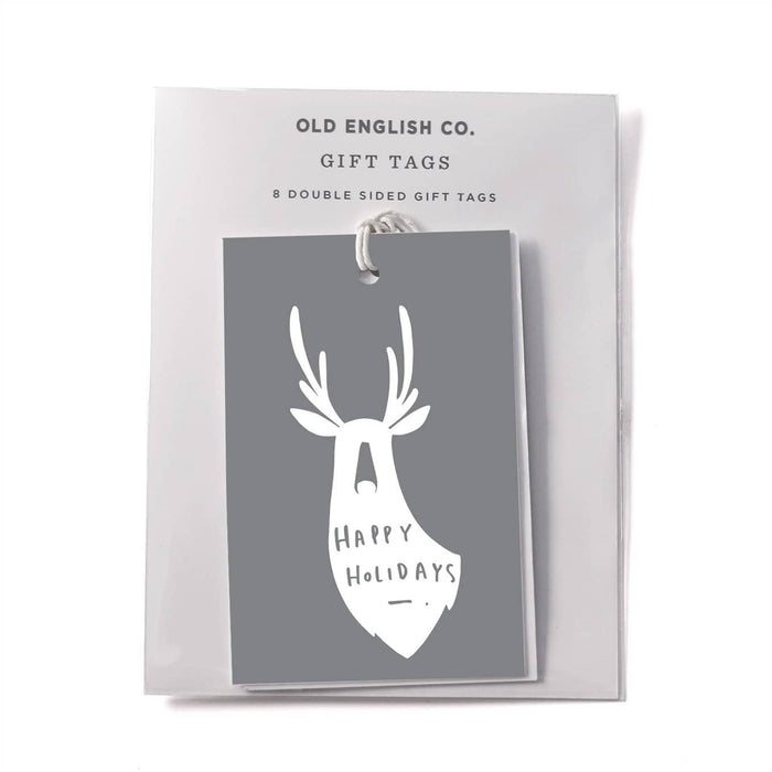 happy holidays christmas deer gift tags