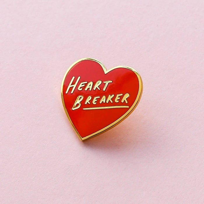 Heart Breaker Heart Shaped Enamel Pin