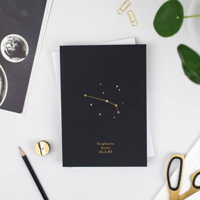 Constellation Zodiac Personalised Foil Notebook
