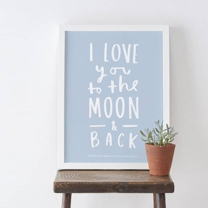 lobe you to the moon and back gift print