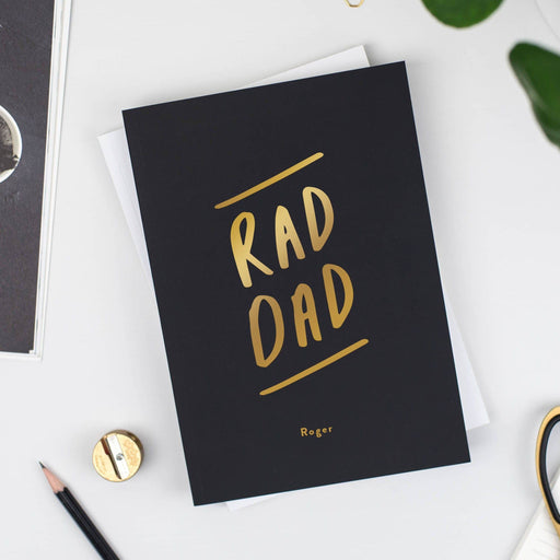 Black Rad Dad Personalised Foil Notebook