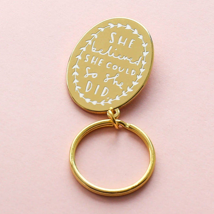 Hand Lettered Quote Keyring