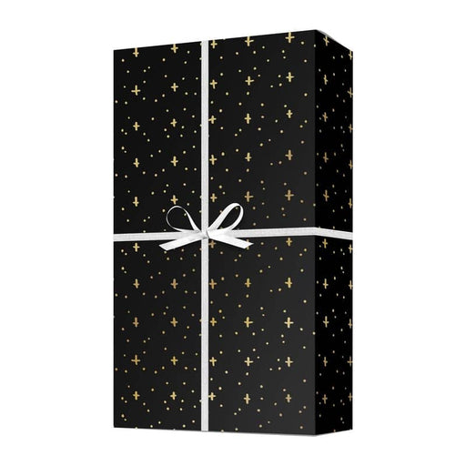 gold star metallic gift wrap