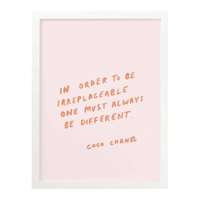 To Be Replaceable Coco Chanel Art Print