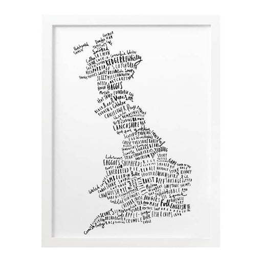 typographic british food map