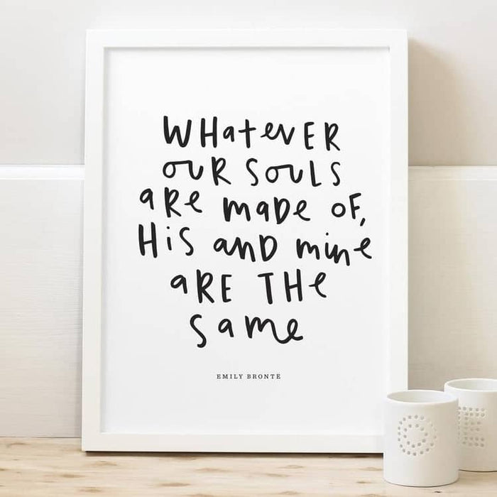 emily brontë wuthering heights quote print literary gift
